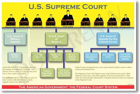 Federal Court System Us Government Civics Poster Ebay
