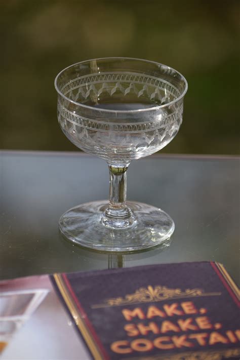 Vintage Needle Etched Cocktail Glasses Set Of 4 Circa 1920 S Set Of 4 Different Vintage