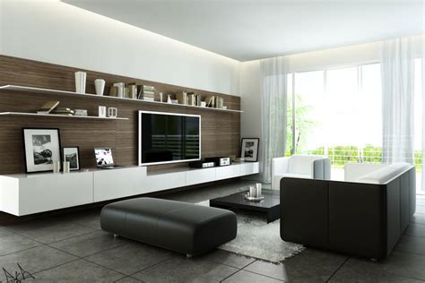 Fancy Modern Style Living Room With Black And White
