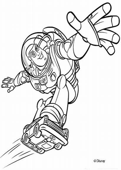 Coloring Toy Story Buzz Lightyear Printable Flying