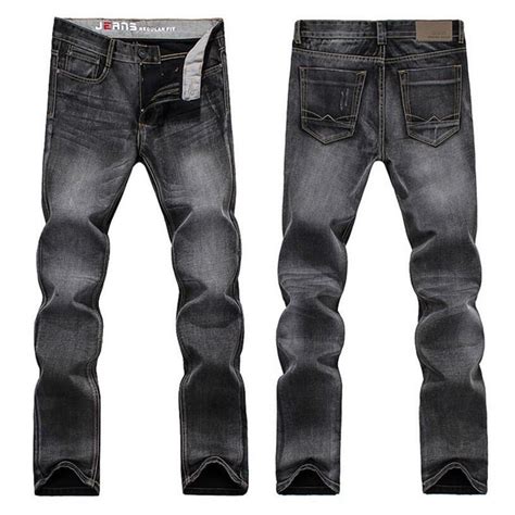 Buy Classic Denim Jeans Mens Dark Gray Straight Jeans