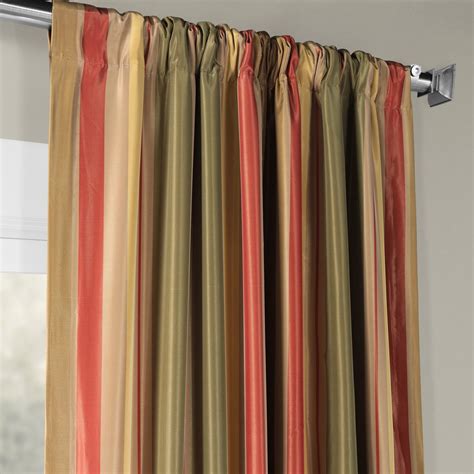 Mirage Faux Silk Taffeta Stripe Curtain Curtains Half Price Drapes