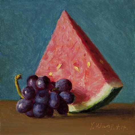 Wang Fine Art Watermelon And Grapes A Painting A Day Daily Paintwork