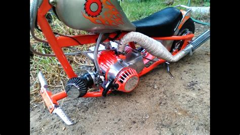 Custom Mini Chopper Pocket Bike 47cc Razor Conversion Occ Orange