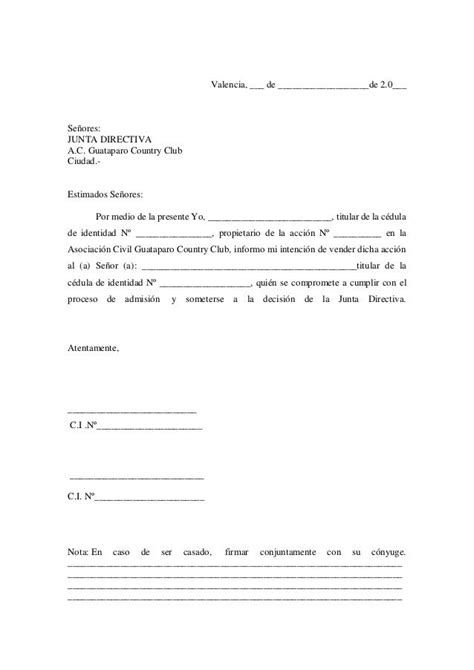 Carta De Opcion De Venta