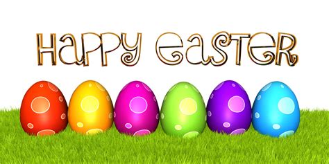Now that you know the importance of easter, let's dig into the reason. Colorful Eggs On Grass With Happy Easter Message Stock ...