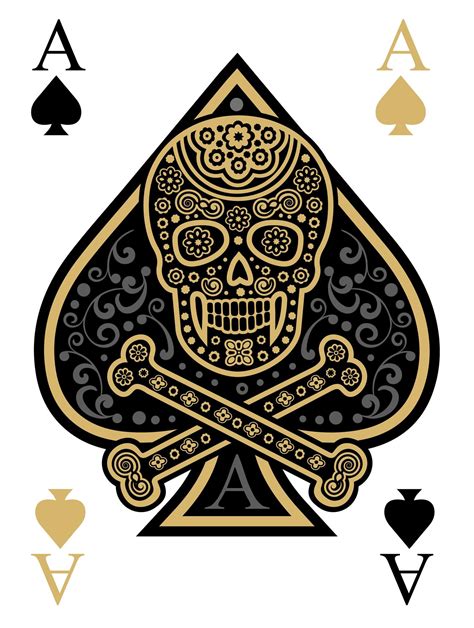 Ace Of Spades Playing Card With Skull 1395553 Vector Art At Vecteezy