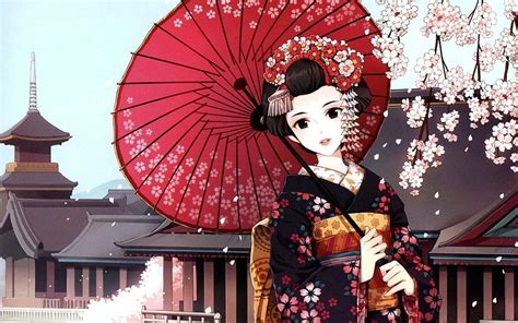 japan temple kimono clothing kyoto geisha plant girl woman