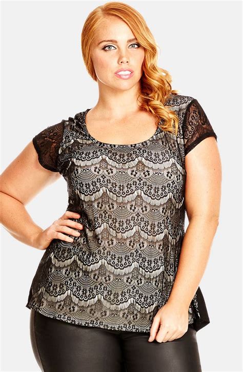 City Chic Lace Overlay Top Plus Size Nordstrom
