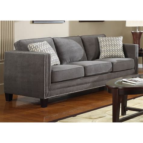 Charcoal Grey Contemporary Sofa Overstock 10181833