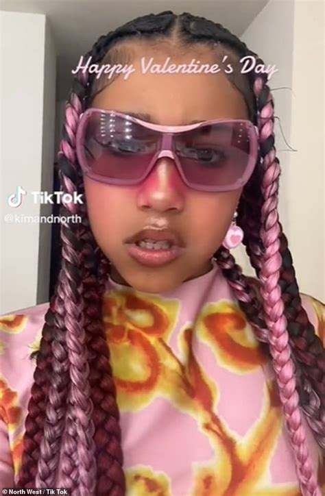 North West Sports Pink Braids And Matching Sunglasses For Tiktok