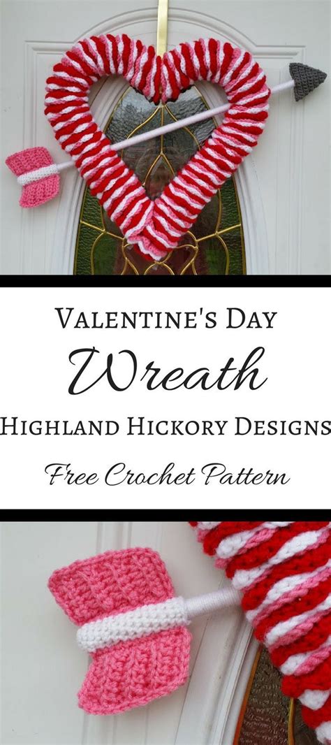 Valentines Day Wreath Free Crochet Pattern Highland Hickory