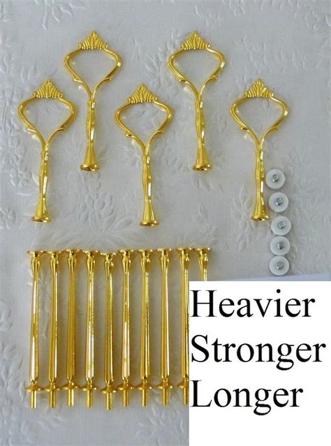 5 X 3 Tier Heavy Gold Crown Cake Stand Fittings Handle Etsy