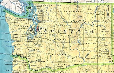 Detailed map of Washington state. Washington state detailed map ...