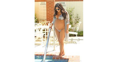Pregnant Kim Kardashian Wore A Metallic Bikini In La Kim Kardashian