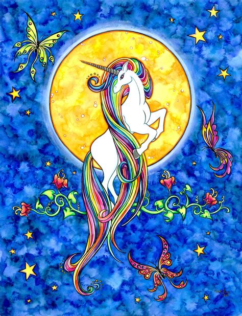 Unicorn Moon By Rachel Junek Unicorn Wallpaper Unicorn Pictures