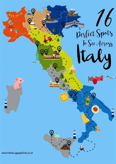Mappa Turistica Di Italia Attrazioni Turistiche E Monumenti Di Italia