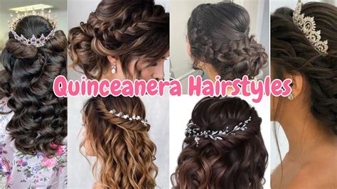Quinceanera Hairstyles With Crown Designing Ideas Quince Hairstyles Updos Youtube