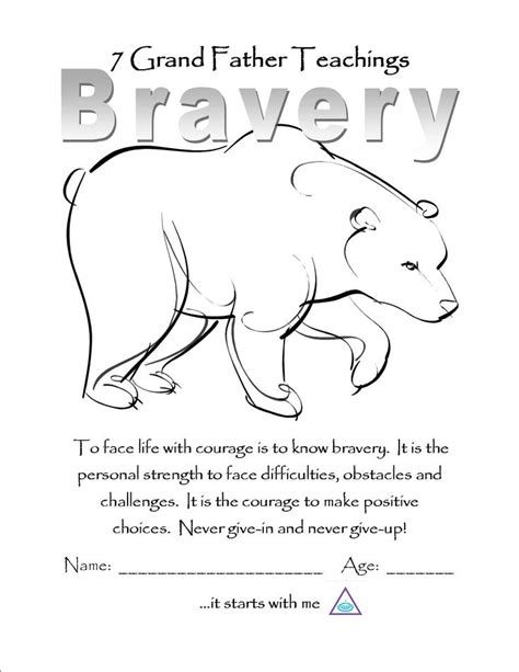 Bravery Color Page Wood Badge Bears Pinterest