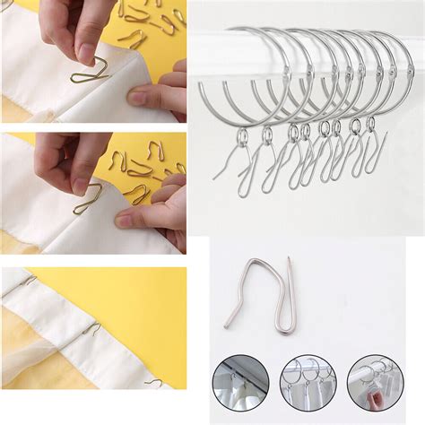 120 Pcs Metal Curtain Pin Hooks Strong Zinc Clip Pleat Heading Tape