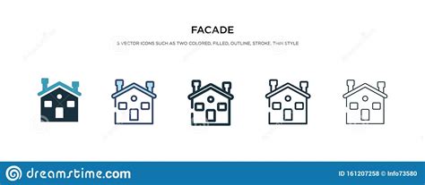 Facade Icon In Different Style Vector Illustration Two Colored And