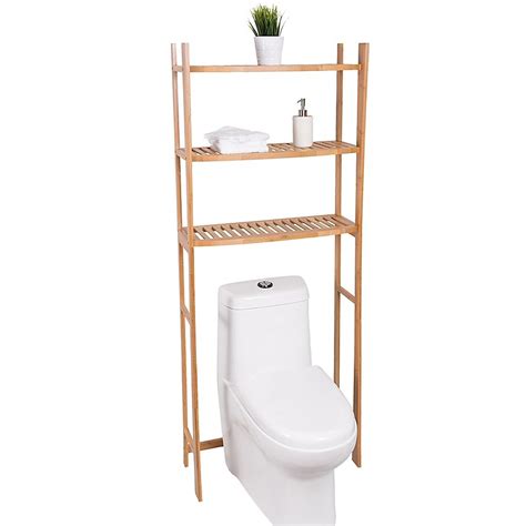 best living 3 shelf bamboo over the toilet space saver toilet storage bathroom space small