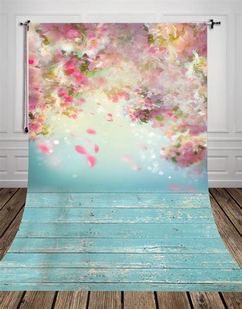 Petal Peach Blossom Printed Baby Photo Backdrops Art Fabric Newborn
