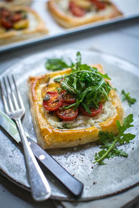 Tomato And Ricotta Puff Pastry Tarts Donal Skehan Eat Live Go