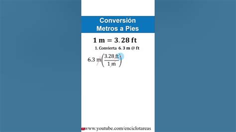 Conversión De Metros A Pies M A Ft Parte 12 Shorts Youtube