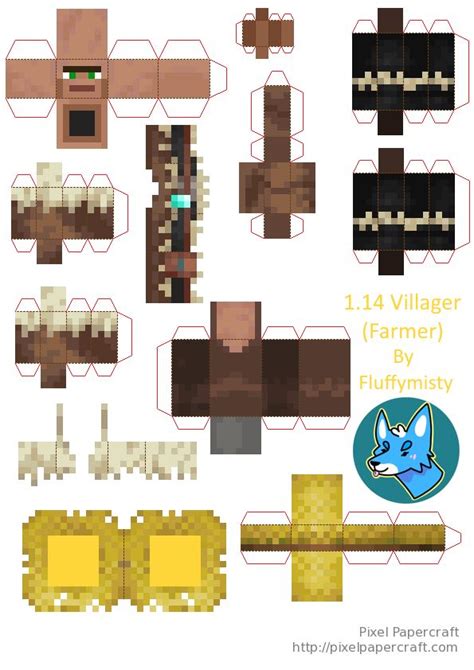 Papercraft 114 Villager Farmer Minecraft Para Armar Manualidades