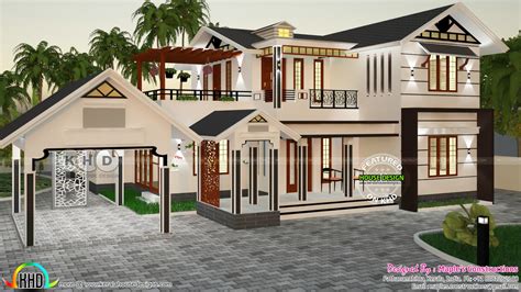 4 30x40 ground rental house plans 1bhk + 1st and 2nd floor duplex house bua : Modern sloping roof 2500 sq-ft house - Kerala home design ...