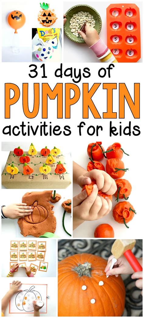 31 Days Of Pumpkin Activities For Preschoolers Kids Crafts Pumpkin