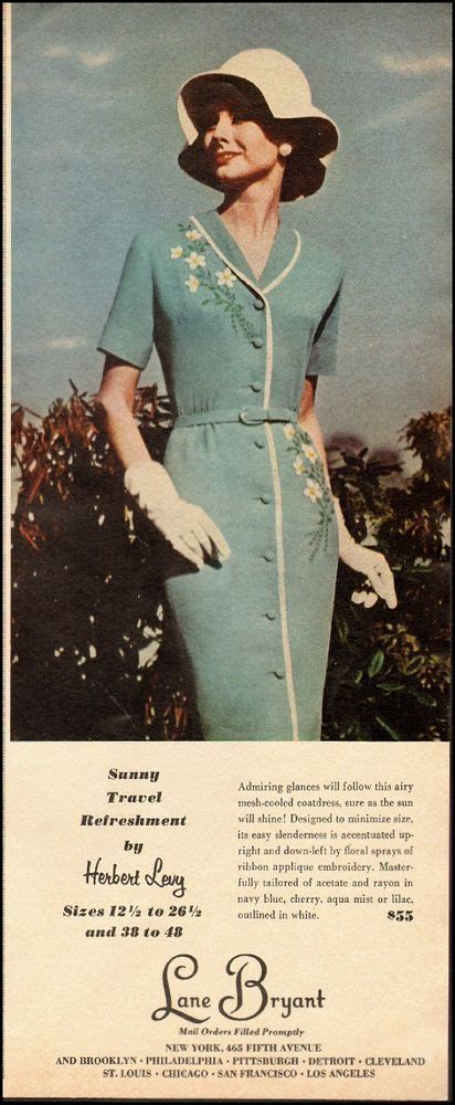 1966 Vintage Ad For Lane Bryant Clothing 60s Fashionblue Dress