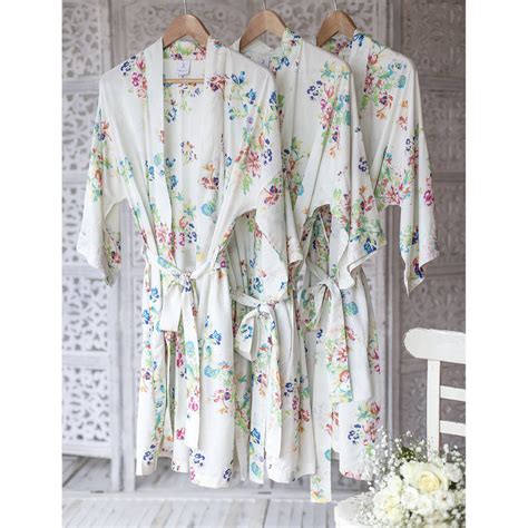Floral Rainbows Short Kimono Dressing Gown By Verry Kerry