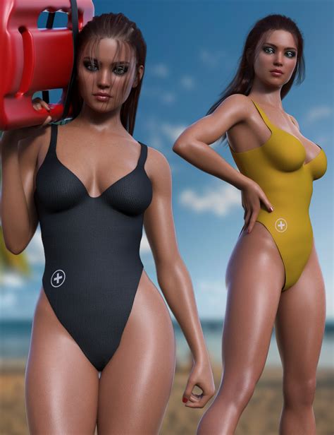 Lifeguard Outfit Set For Genesis 8 And 81 Females Daz 3d