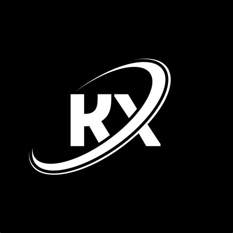kx k x letter logo design initial letter kx linked circle uppercase monogram logo red and blue