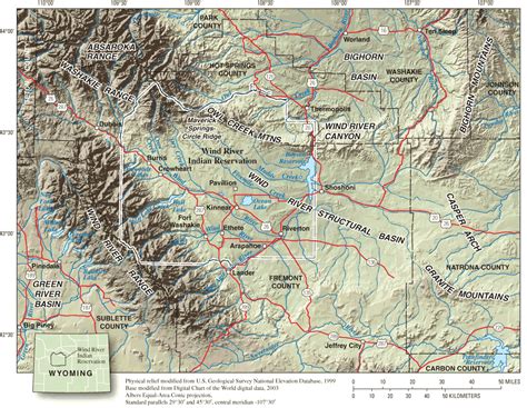 Wind River Range Wyoming Map For Ground Water Quality Wind River