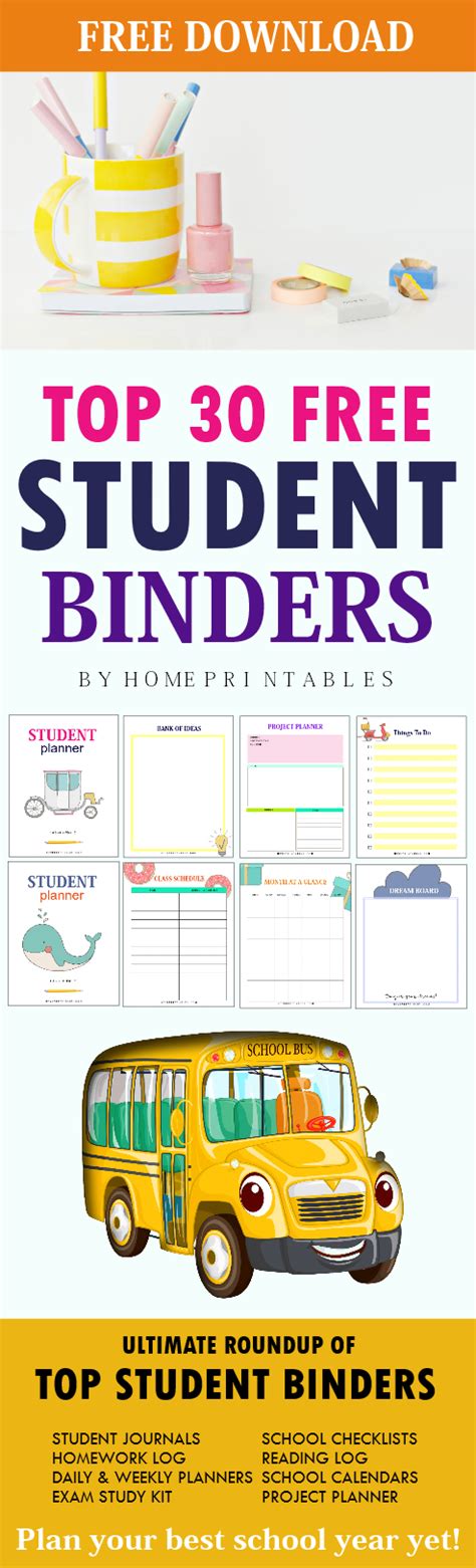 Top 30 Free Student Binder Printables To Use Today