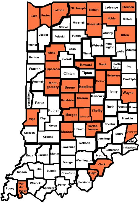 Indiana State Map With Counties And Cities Map