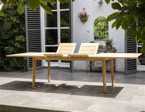 In stock at store today. wood extending garden dining set in roble hardwood modern ...