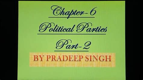 Class 10th Political Parties Part 2 Youtube