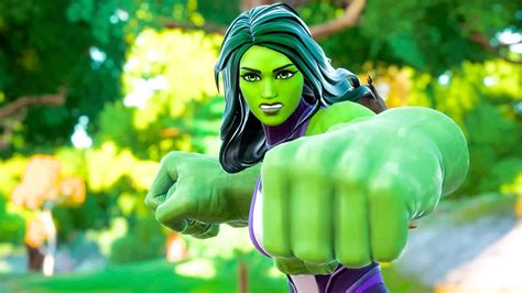 She Hulk Skin Hulk Smashers Pickaxe Combo Gameplay Fortnite Chapter 2