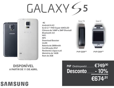 Samsung Galaxy S5 Em Portugal A 11 De Abril Por €749 Aberto Até De