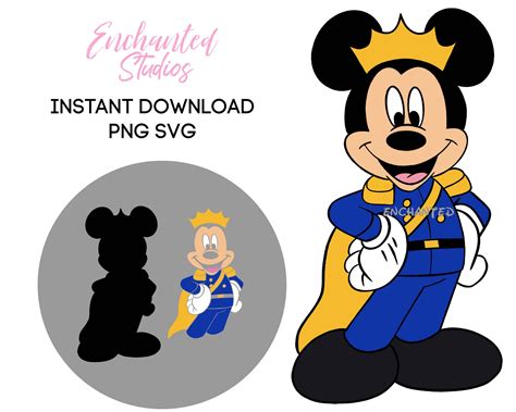 Royal Blue Prince Mickey Mouse Clipart Svg Png Clip Art Etsy