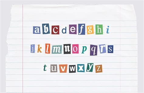 Ransom Letters Color Ransom Note Font Note Fonts Fonts Alphabet