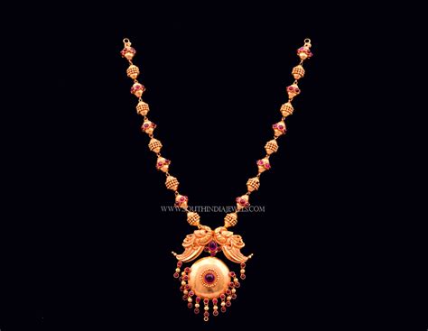 Gold Antique Beaded Necklace From Bhima South India Jewels
