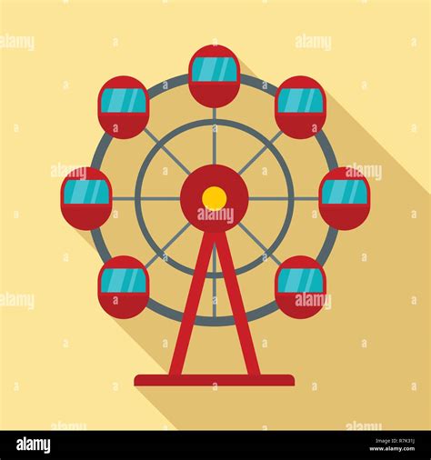 Ferris Wheel Icon Flat Illustration Of Ferris Wheel Vector Icon For