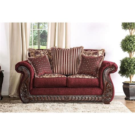 Furniture Of America Tabitha Sm6110 2pc Traditional Sofa And Loveseat