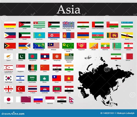 All Flags Of Asia Vector Illustration World Flags Stock Illustration