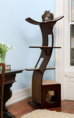 The Refined Feline Lotus Cat Tower Furniture Multi Level Cat Tree With